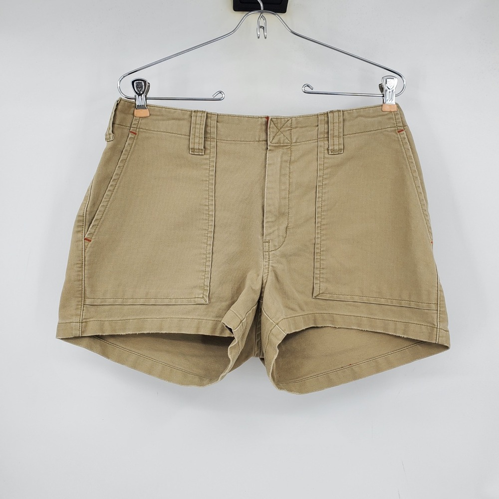Abercrombie & Fitch Women Khaki Utility Cargo Shorts Tan 10 Y2K Grunge Safari